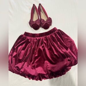 Cat & Jack Velvet Burgundy Skirt